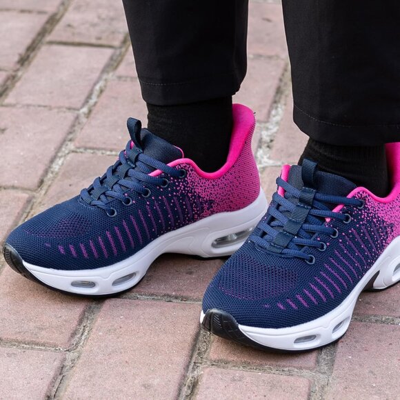 Women Rosered Slip On Running Shoes Tennis Sneakers Arch Support for Workout - Picture 6 of 6